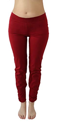 Leela Cotton Damen Yogahose Hose Bio-Baumwolle Freizeithose Sporthose Pilates (XL, rot) von Leela Cotton