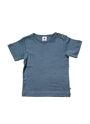 Leela Cotton Baby Kinder Kurzarm T-Shirt Bio-Baumwolle GOTS Shirt Jungen Mädchen Gr. 50 bis 128 (128, Taubenblau) von Leela Cotton