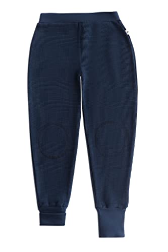 Leela Cotton Kinderhose Bio-Baumwolle Waffel Pique Strick Hose Indigo (as3, Numeric, Numeric_98, Numeric_104, Regular, Indigo, 98-104) von Leela Cotton