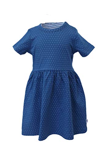 Leela Cotton Sommerkleid Pünktchen blau/weiß 2655 (86/92) von Leela Cotton