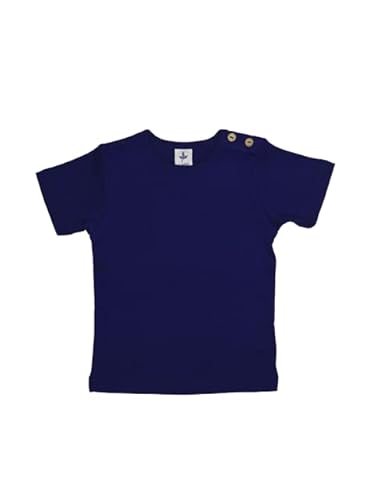 Leela Cotton Unisex Kids Kurzarmshirt, dunkelblau T-Shirt, 98/104 von Leela Cotton