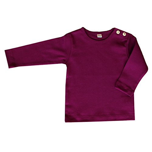 Leela Cotton Unisex Kids Langarmshirt,Fuchsia T-Shirt, Aubergine, 116 von Leela Cotton
