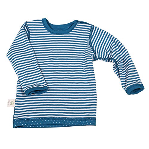 Leela Cotton Unisex Kids Wendelangarmshirt, saphirblau/weiß T-Shirt, 128 von Leela Cotton