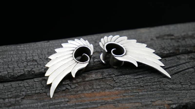 1x Plug/Tunnel Aus Weiß-Messing - I1 von LeelaArtandJewellery