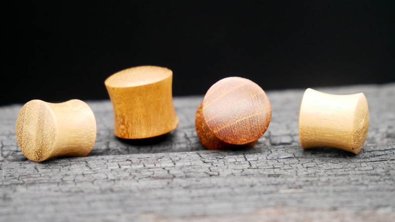 1x Plug Teak Wood 2-12mm - C1 von LeelaArtandJewellery