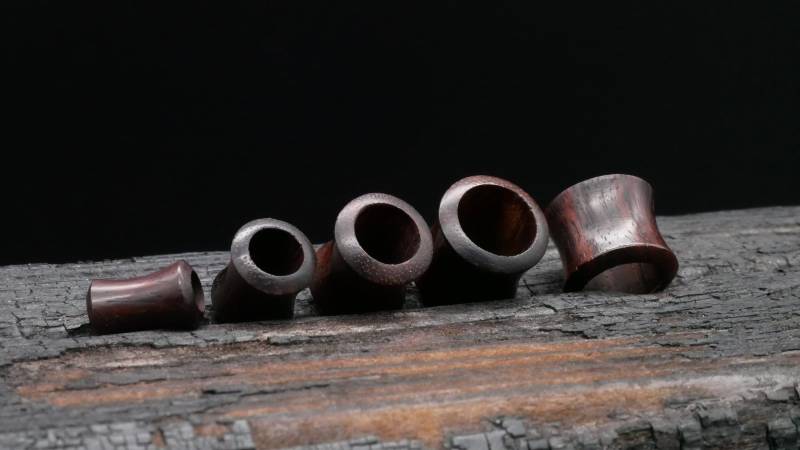 1x Tunnel Narra Wood 4-25mm - P2 von LeelaArtandJewellery