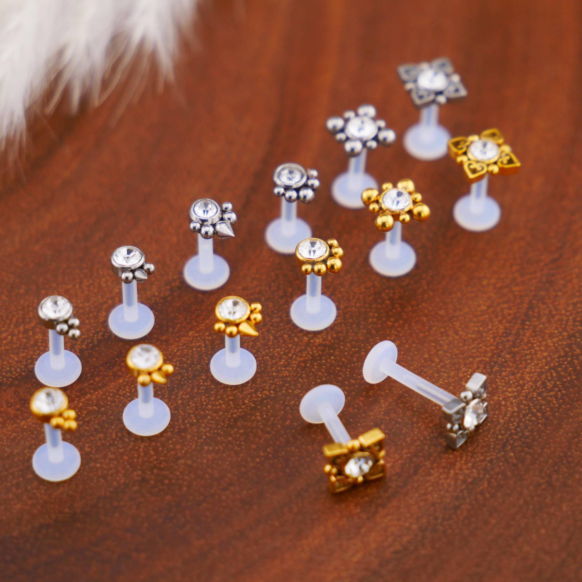 Bioflex Labret Aus Chirurgenstahl Und Schmuckstein - 1P/04 von LeelaArtandJewellery