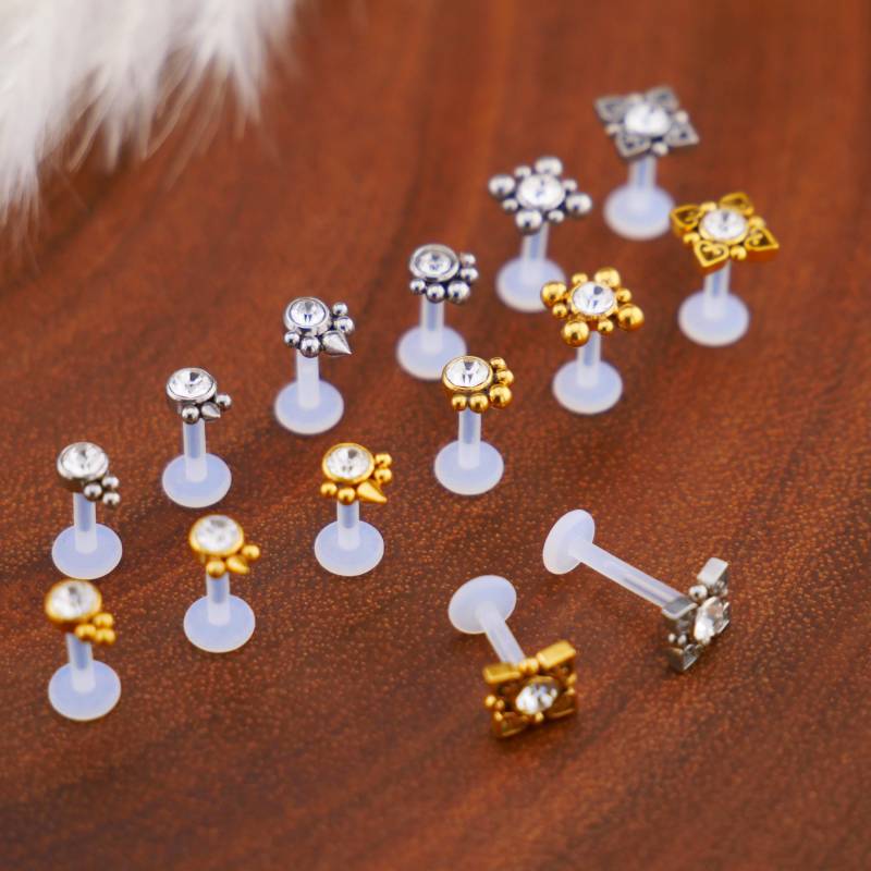 Bioflex Labret Aus Chirurgenstahl Und Schmuckstein - 1P/04 von LeelaArtandJewellery