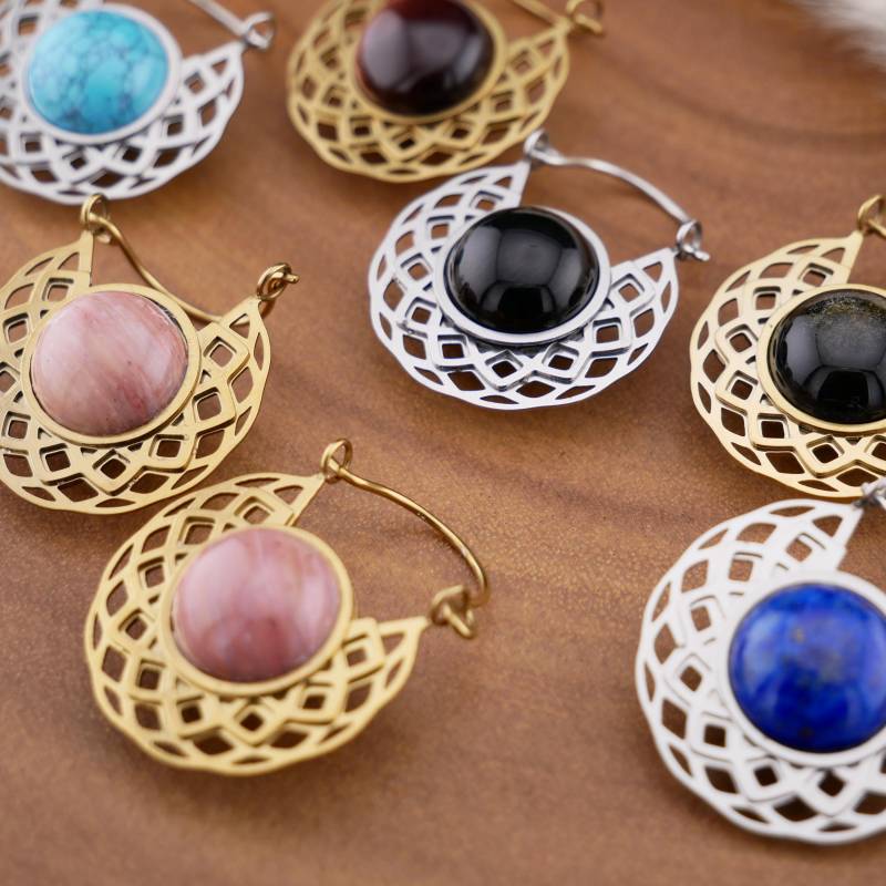 Paar Ohrringe Chirurgenstahl Gold Und Silber - Jj-7 Paar Ohrringe Chirurgenstahl Gold Und Silber - Jj-7 von LeelaArtandJewellery