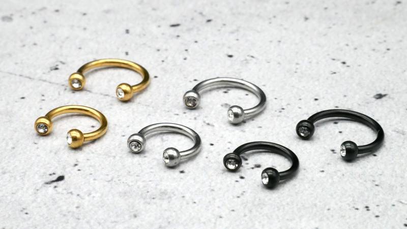 Piercing/Hufeisen Circular Barbell Chirurgenstahl - 1F/19 von LeelaArtandJewellery