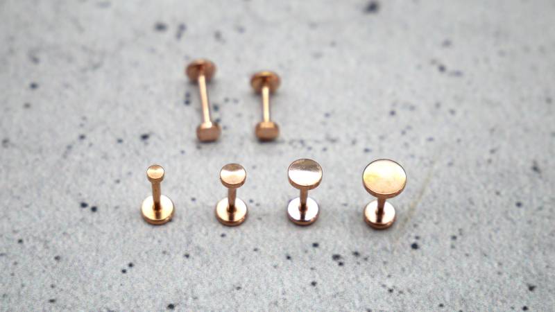 Rosegold Piercing/Labret/Medusa Chirurgenstahl - 1C/12 von LeelaArtandJewellery