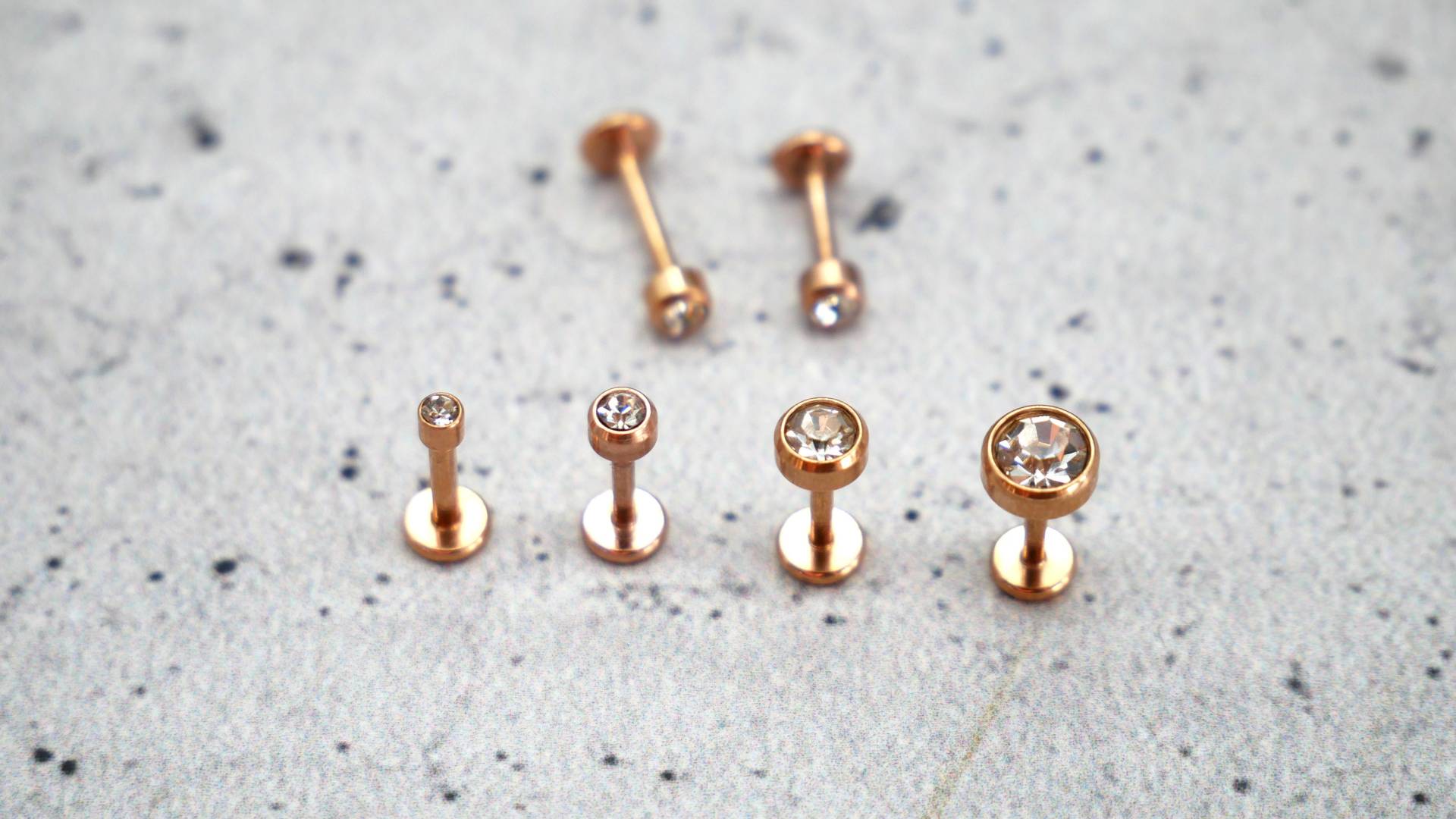 Rosegold Piercing/Labret/Medusa Chirurgenstahl - 1C/19 von LeelaArtandJewellery