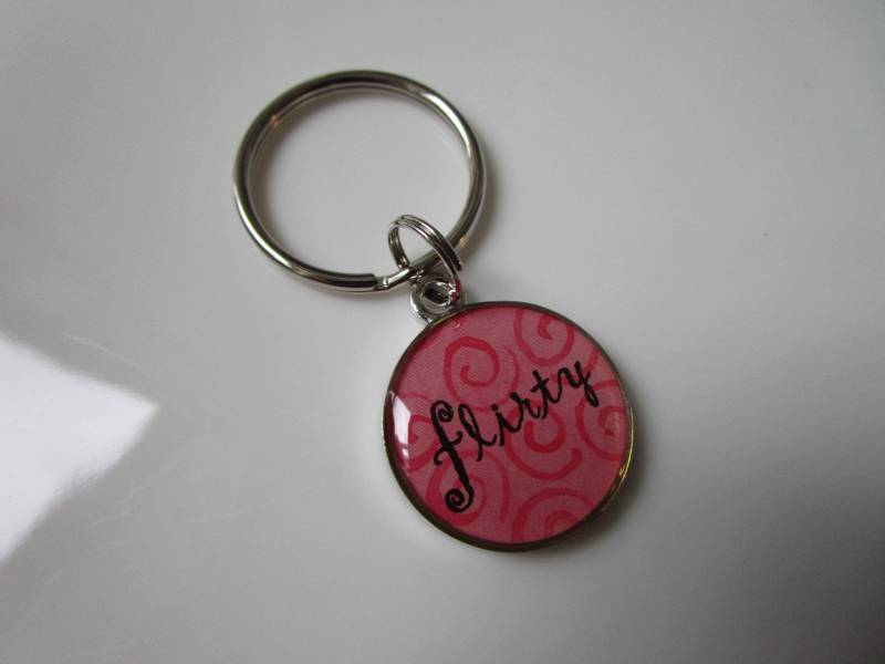 Silber Ton Inspirierend Charme - Reißverschluss-Anhänger Flirty Schlüssel Kette Schlüsselanhänger von LeeliaSupplyVintage