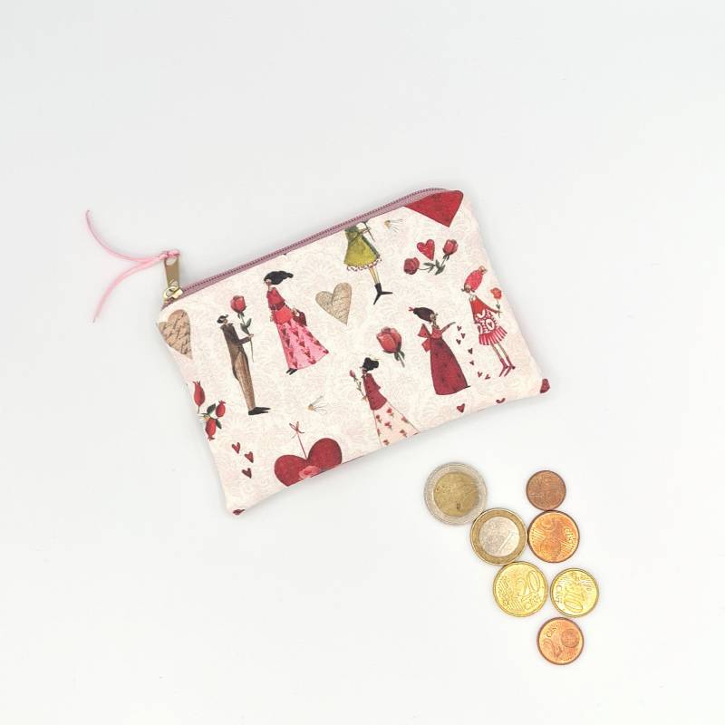 Mini Geldbörse Handgefertigt Mit Kartensteckfach Portemonnaie Unikat Lovers Liebende Romatisch von LeeneNaeht