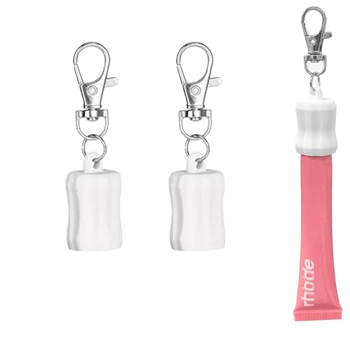 Leeneen Schlüsselanhänger für Lipgloss, Sommerfreitage, Lippenbalsam-Halter, Schlüsselanhänger, tragbares Lipgloss-Etui für Frauen und Mütter, 2 Stück, weiß, M Leeneen Schlüsselanhänger für Lipgloss, Sommerfreitage, Lippenbalsam-Halter, Schlüsselanhänger, tragbares Lipgloss-Etui für Frauen und Mütter, 2 Stück, weiß, M von Leeneen