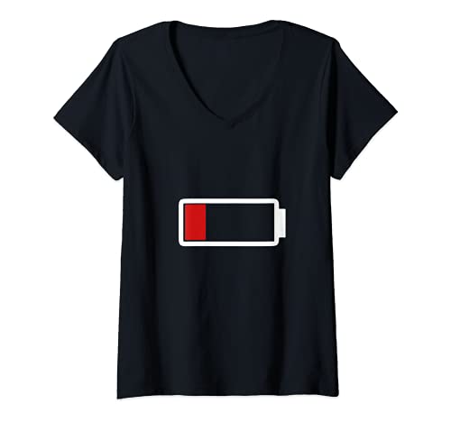 Damen Akku - Keine Energie | Batterrie T-Shirt mit V-Ausschnitt Damen Akku - Keine Energie | Batterrie T-Shirt mit V-Ausschnitt von Leerer Akku Design Batterie, Eniergie
