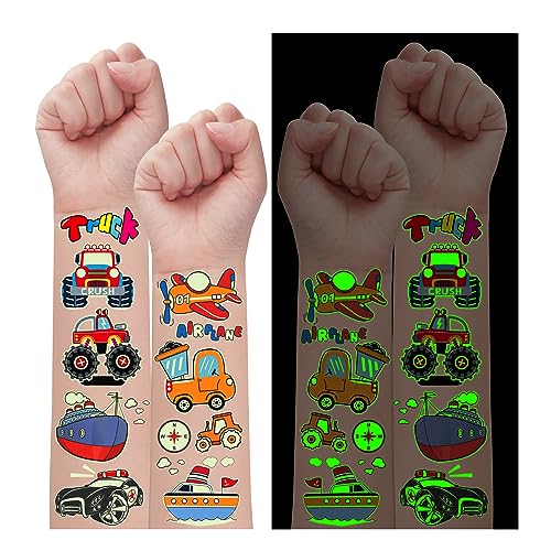 Leesgel 12 Blatt Kindertattoos, Tattoo Kinder Tattoos Aufkleber Auto Jungen Mädchen, Geburtstag Deko Geschenke Kinder Mitgebsel Kindergeburtstag Gastgeschenke Jungen Mädchen Party Deko von Leesgel