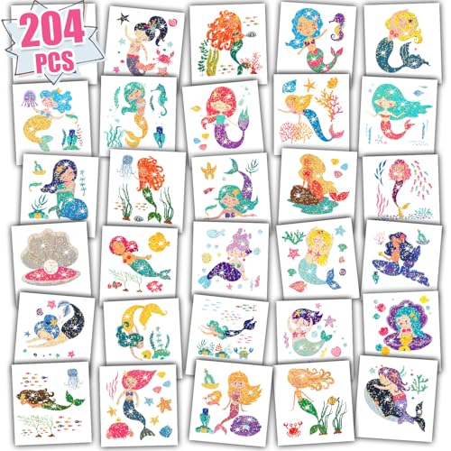 Leesgel 204 Blätter Meerjungfrau Tattoo Mädchen, Glitzer Kindertattoos Set Sticker Klebetattoos, Meerjungfrau Deko Perfekt für Geburtstagsdeko Mädchen Kindergeburtstag Leesgel 204 Blätter Meerjungfrau Tattoo Mädchen, Glitzer Kindertattoos Set Sticker Klebetattoos, Meerjungfrau Deko Perfekt für Geburtstagsdeko Mädchen Kindergeburtstag von Leesgel