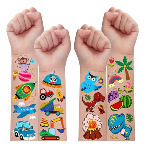 Leesgel Tattoo Kinder Jungen 56 Blätter, 600+ Kinder Tattoo Jungen Kindertattoos Temporäre Tattoos Aufkleber für Kindergeburtstag Gastgeschenke, Party Deko Give Aways Kindergeburtstag Junge Spielzeug von Leesgel