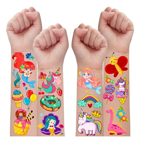 Leesgel Tattoo Kinder Mädchen 56 Blätter, 600+ Stück Kindertattoos Temporäre Tattoos Kinder Tattoo Mädchen Aufkleber für Geburtstagsdeko Mädchen, Geschenke für Mädchen Mitgebsel Kindergeburtstag von Leesgel