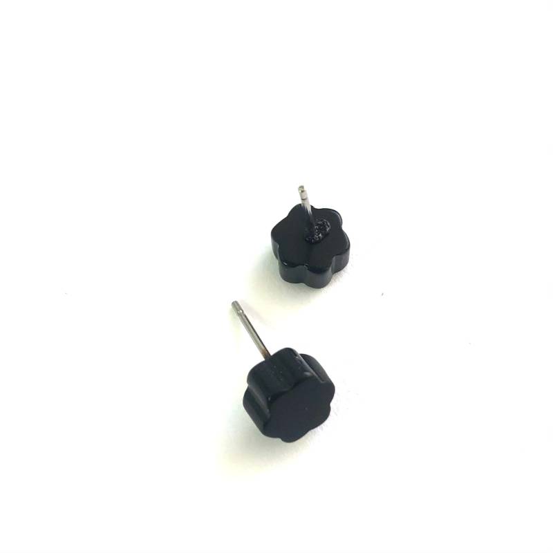 Black Deco Daisy Ohrstecker von Leetie