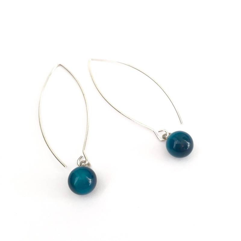 Blaugrüne Regentropfen-Ohrringe - Elegante Vintage-Ohrringe Aus Mondschein-Luzit von Leetie