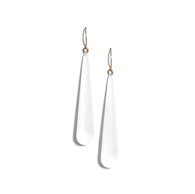 Klare Mattierte Lange Teardrop Lucite Ohrringe von Leetie