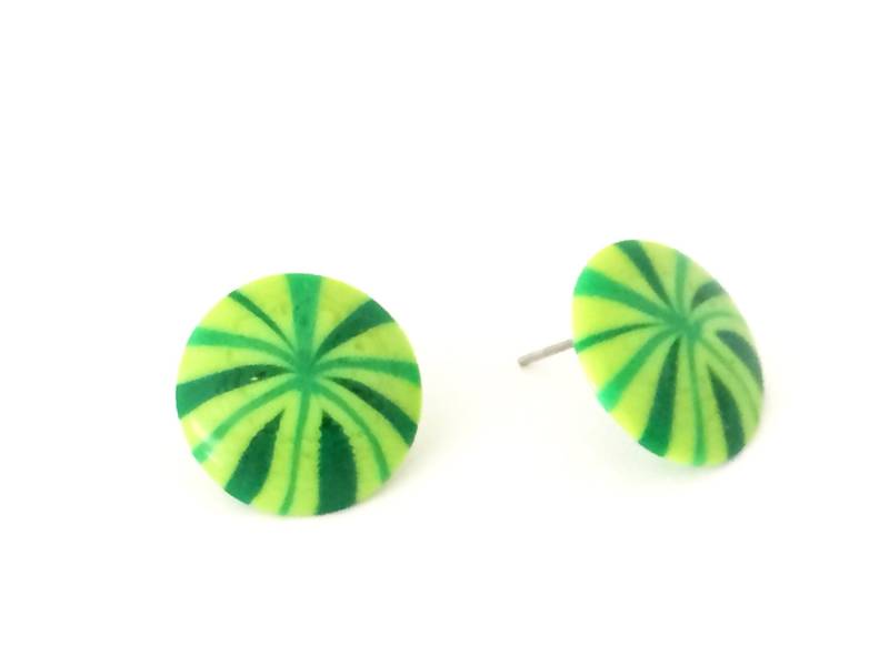 Lime Green Feuerwerk Disc Ohrstecker | Lucite Von Leetie Lovendale von Leetie