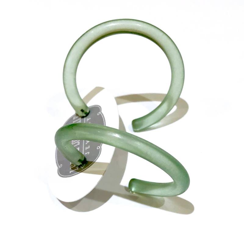 Seeschaumgrüne Xl-Gelee-Creolen - 5, 1 cm | Riesige Große, Extra Große Jelly-Röhren-Creolen Aus Transparentem Acrylkristall von Leetie