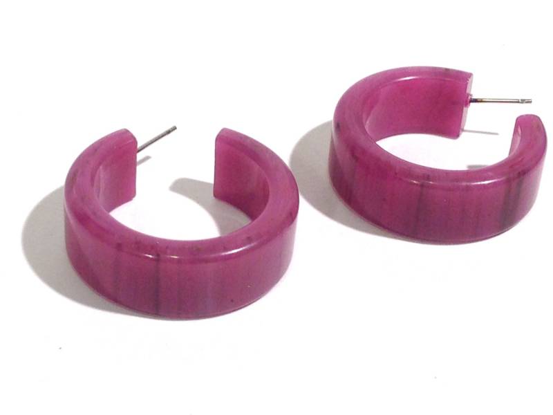 Violett-Lila Marmorierte Parker-Creolen von Leetie