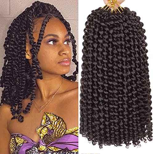 Leeven 12 Inch Short Passion Twist Braiding Hair 7 Packs Water Wave Crochet Hair for Woman Pre Looped Hair Braids for Butterfly Faux Locs 18 Strands/Pack Bohemian Braids Hair Extensions 2# von Leeven