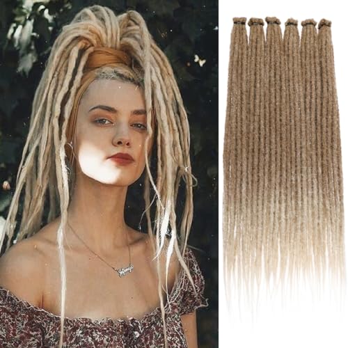 Leeven 18 Inch Ombre Blonde Dreadlock Extension 20 Strands Hippie Single Ended Dreads Synthetic Thin Dreadlock for Woman/Man Soft Dreads Hair Extensions /27613# von Leeven