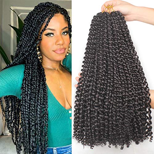 Leeven 18 Inch Passion Twist Braiding Hair 6 Packs Water Wave Crochet Hair for Woman Pre Looped Hair Braids for Butterfly Locs 22 Strands/Pack Bohemian Braids Hair Extensions 2# von Leeven