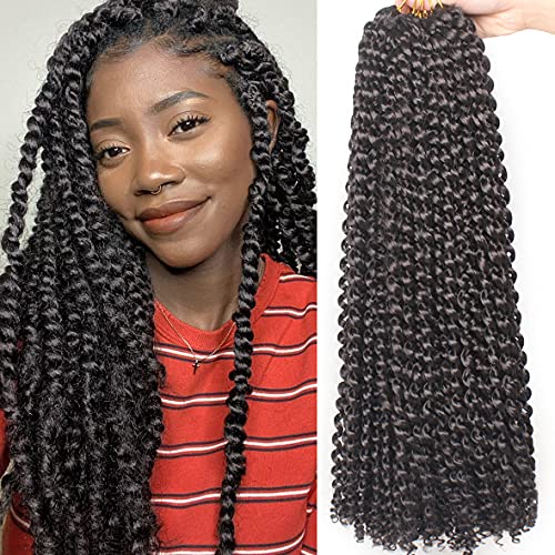 Leeven 24 Inch Passion Twist Braiding Hair 7 Packs Water Wave Crochet Hair for Woman Pre Looped Hair Braids for Distressed Faux Locs 18 Strands/Pack Bohemian Braids Hair Extensions 2# von Leeven