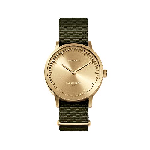 LEFF amsterdam - T32 - Armbanduhr - Gehäuse aus Messing - Grünes Nylon Armband - Ø 32mm - Quarzuhrwerk LEFF amsterdam - T32 - Armbanduhr - Gehäuse aus Messing - Grünes Nylon Armband - Ø 32mm - Quarzuhrwerk von Leff Amsterdam