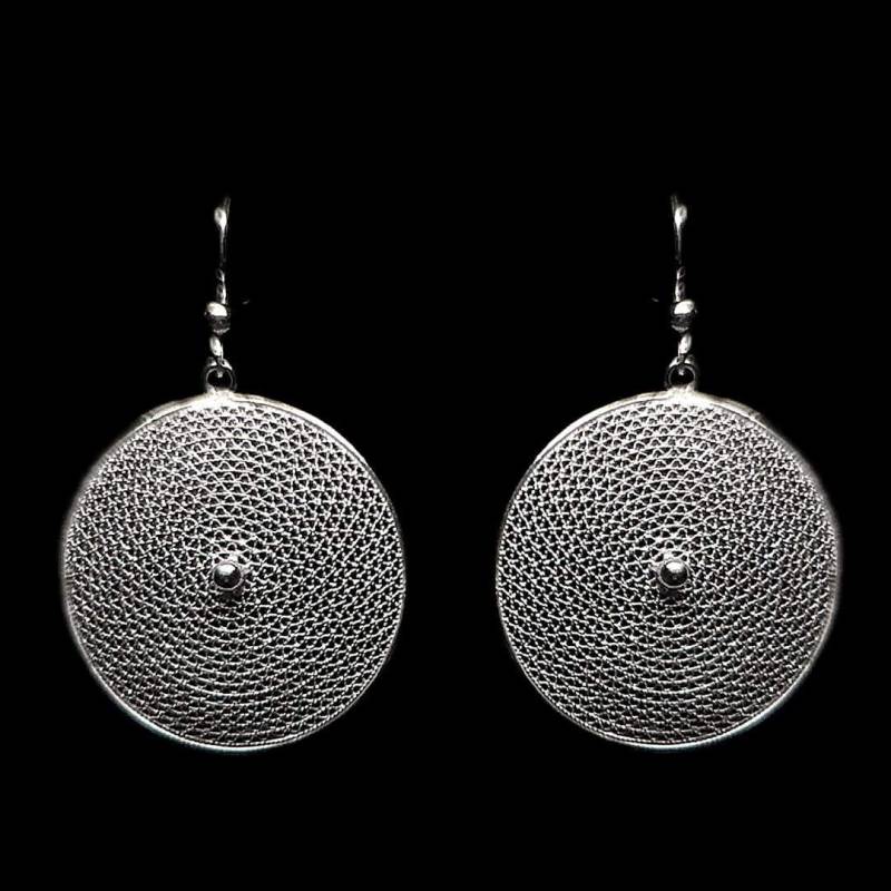 "Handgefertigte Filigrane Ohrringe "Mond" - Sterling Silber Schmuck Geburtstagsgeschenk Mutter Geschenk" von LefkaraSilver