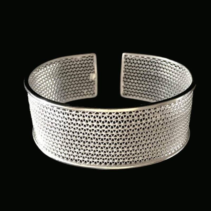 Handgemachter Filigraner Armreif "Mond" - Sterling Silber Schmuck Geburtstagsgeschenk Mutter Geschenk" von LefkaraSilver