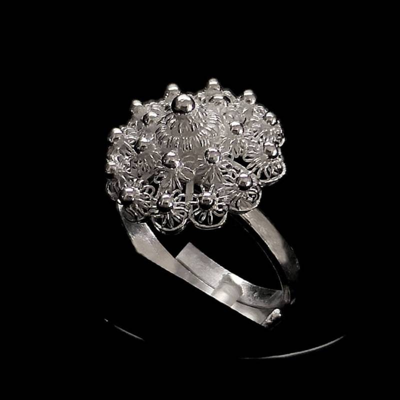 Handgemachter Filigraner Ring "Mohn" - Sterling Silber Schmuck Geburtstagsgeschenk Mutter Geschenk" von LefkaraSilver