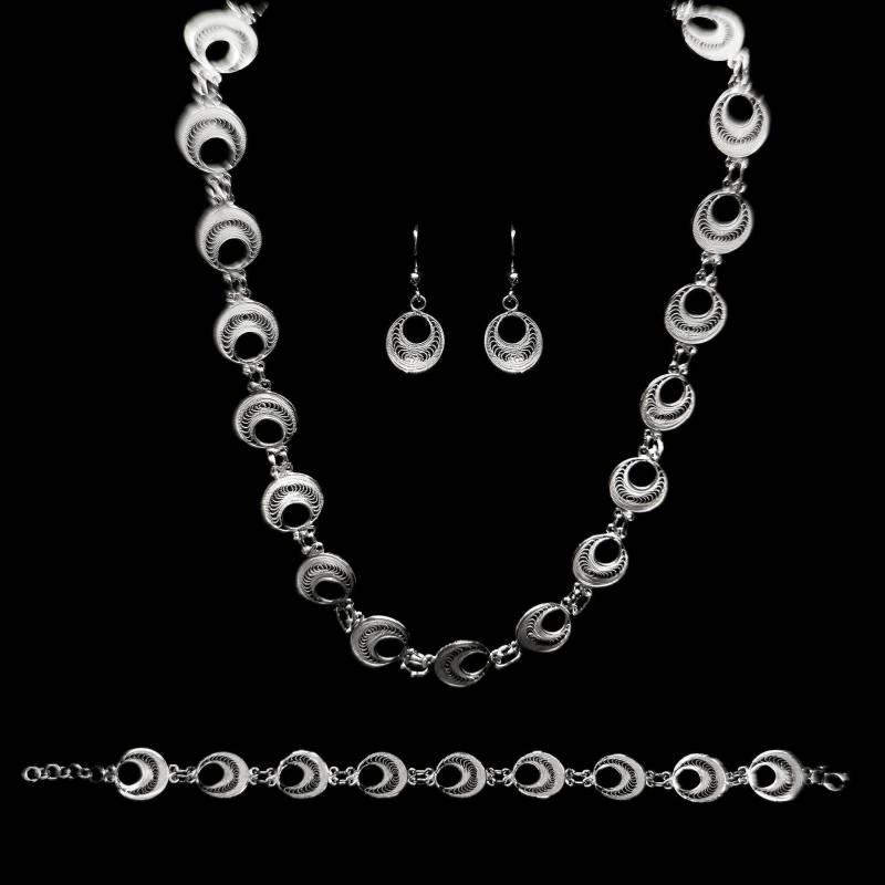 Handgemachtes Filigran Set "Analogie" - Sterling Silber Schmuck Geburtstagsgeschenk Mutter Geschenk Cypern Schmuck." von LefkaraSilver