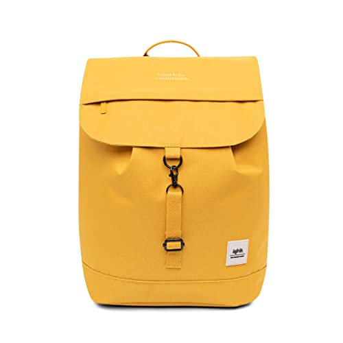 Lefrik - Scout Rucksack für Damen mit Metallreißverschluss - 100% recycelter Stoff - Die Ideale Tasche für den Alltag oder um neue Städte zu entdecken - 19L - Farbe Metal Mustard von Lefrik