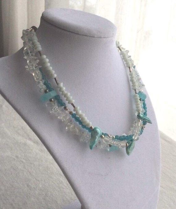 Multi-strand Teal & Klar Halskette Multi-strand Teal & Klar Halskette von Lefurnari