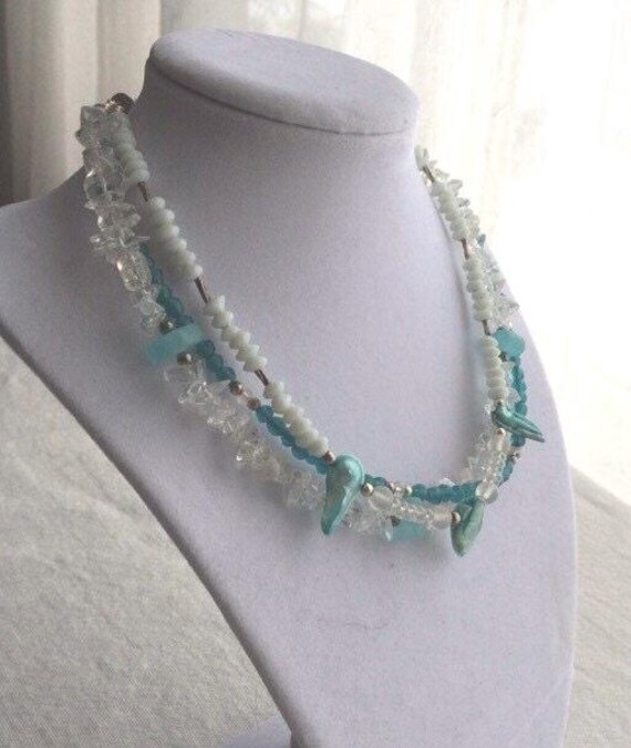 Multi-strand Teal & Klar Halskette Multi-strand Teal & Klar Halskette von Lefurnari