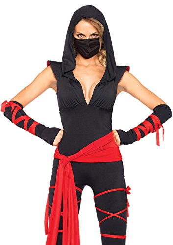 LEG AVENUE Damen Deadly Ninja Kost me, Black & Red, Größe XL (EUR 44-46) von LEG AVENUE