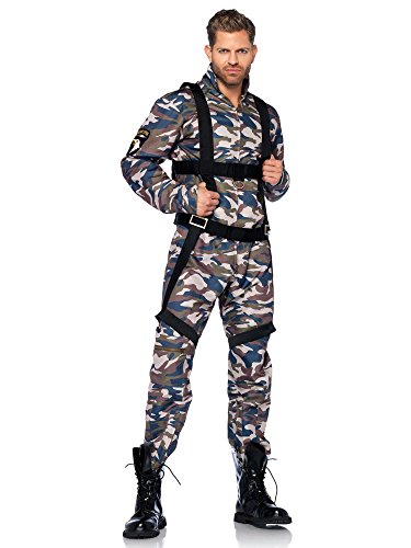 LEG AVENUE 85279 - 2Tl. Kostüm Set Fallschirmjäger, Größe M, camo, Männer Karneval Fasching von LEG AVENUE