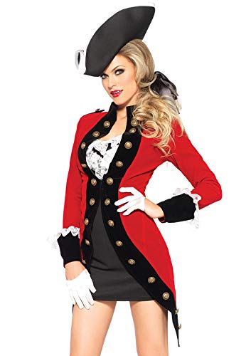 LEG AVENUE Damen Rebel Pirate Red Coat Kost me, Red & Black, Medium (EUR 38) von LEG AVENUE