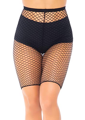 Leg Avenue Damen Industrial Fishnet Biker Shorts Dessous-Set, schwarz, Einheitsgröße von LEG AVENUE