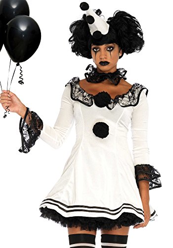 LEG AVENUE Damen Pierrot Clown Kost me, White, Black, S-M EU von LEG AVENUE