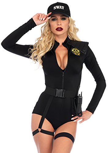 LEG AVENUE Damen Swat Team Babe Kost me, Schwarz, XS EU von LEG AVENUE