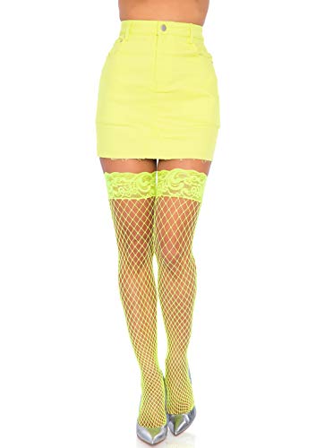 LEG AVENUE Damen Stay Up Strumpfhose, neon yellow, Einheitsgröße EU von LEG AVENUE