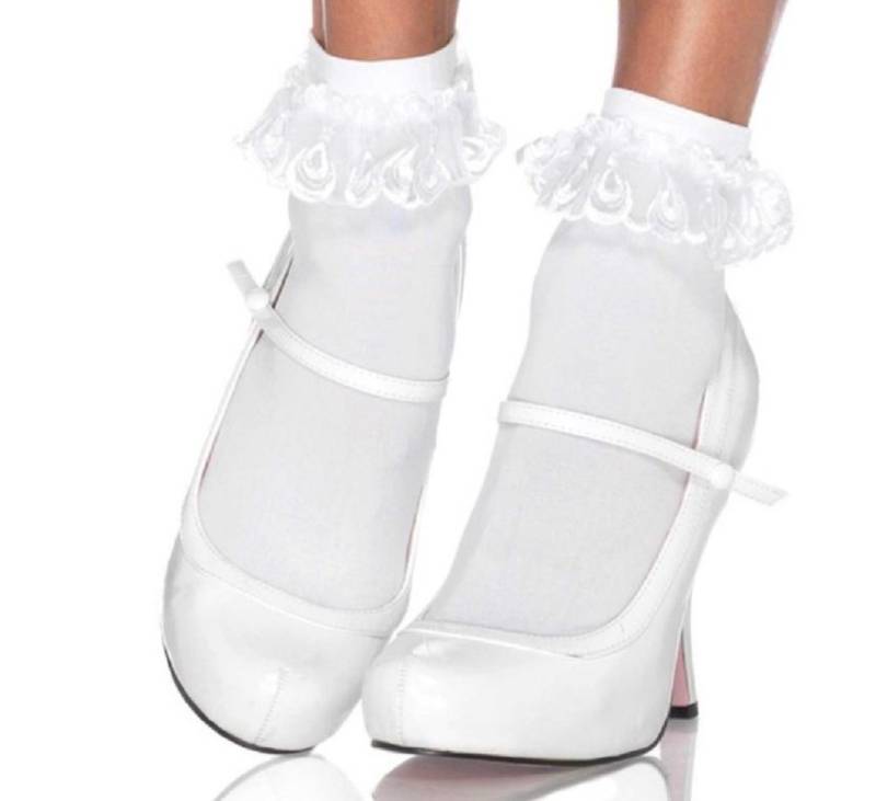 Leg Avenue Feinsöckchen Söckchen Paar mit Rüschen weiß Einheitsgröße Einheitsgröße 36 -40 von Leg Avenue